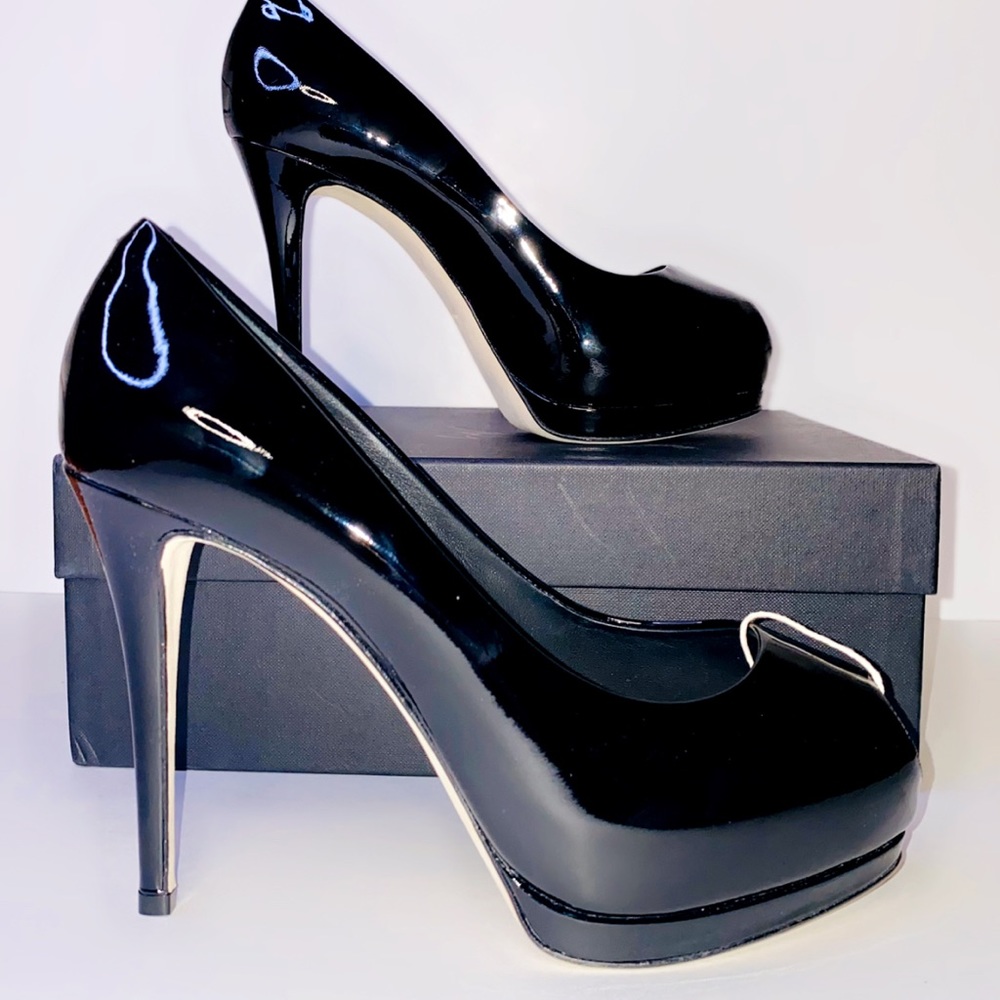 GIUSEPPE ZANOTTI Black Patent Platform Pumps